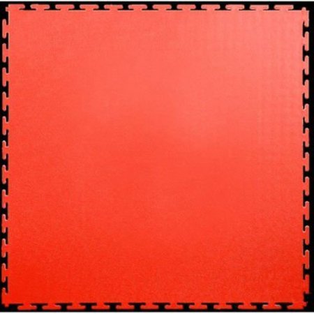 LOCK-TILE Lock-TileÂ PVC Floor Tiles, , 19.5x19.5", Textured, Red SM006